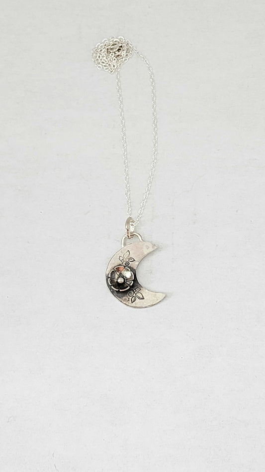 Sterling Silver Moon Necklace